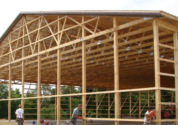 A custom pole building project by ISM Construction showcasing high ceilings, wide-span construction, and quality post-frame craftsmanship in Lebanon County.