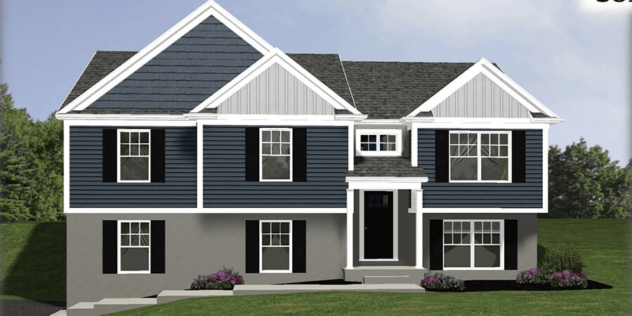 Exterior rendering of Lurie Point, a 2-story custom home plan by ISM Construction featuring 2,188 sq. ft., 3 bedrooms, and 3 bathrooms.