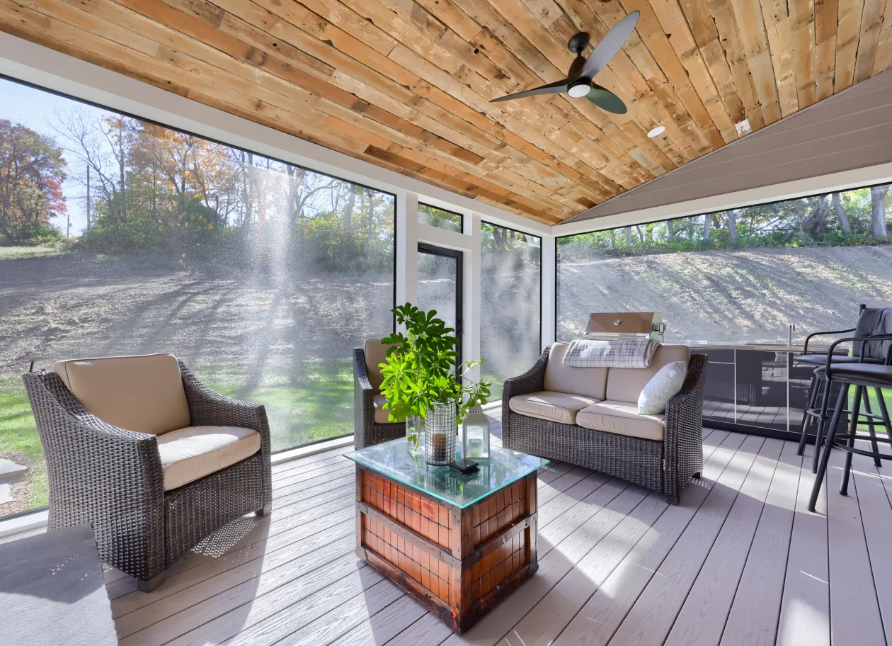 A light-filled sunroom addition by ISM Construction designed to bridge indoor and outdoor living and be enjoyed year-round in Pennsylvania.